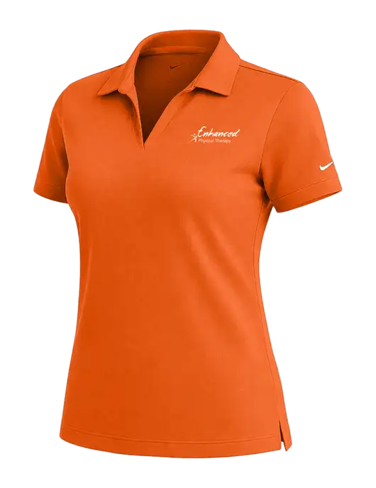 NIKE Orange Womens Dri-Fit Micro Pique Polo w/Enhanced Logo
