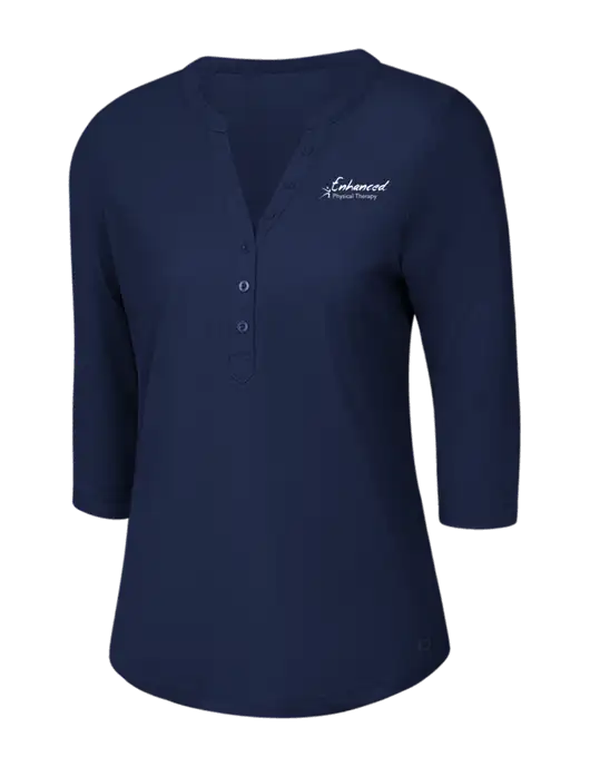OGIO Navy Jewel Henley w/Enhanced Logo