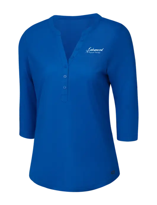 OGIO Royal Blue Jewel Henley w/Enhanced Logo
