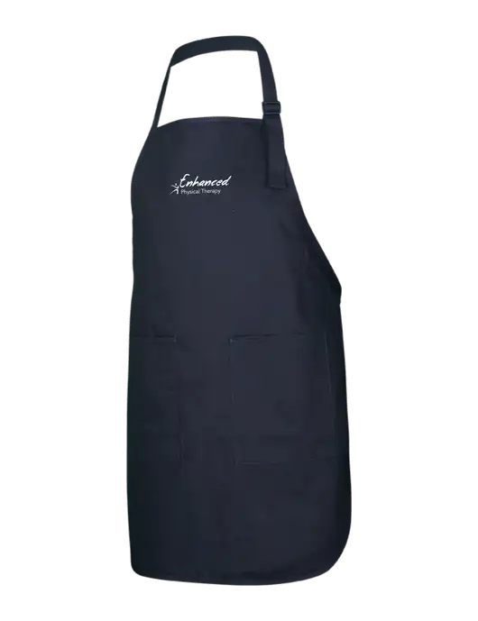 Full-Length Black Apron With Pockets w/Enhanced Logo