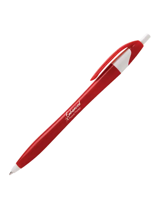 Novella Red/White Executive Pen - Blue Ink w/Enhanced Logo