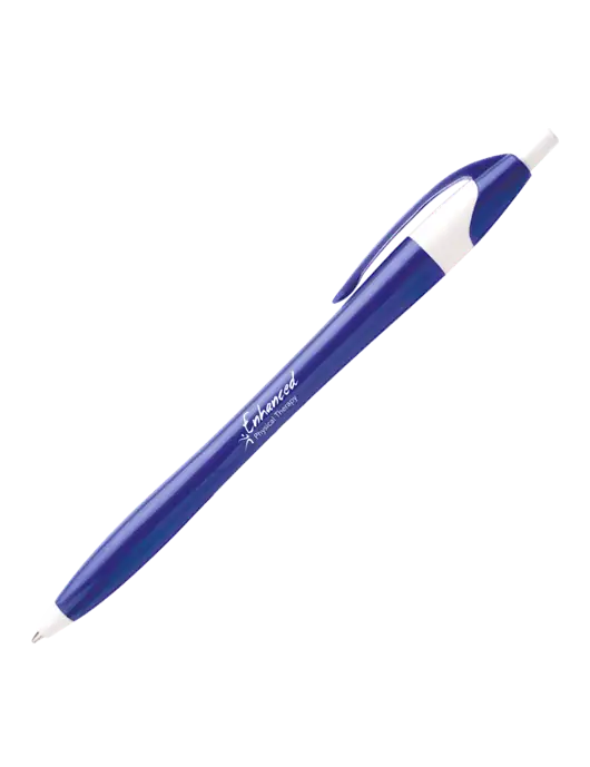 Novella Royal/White Executive Pen - Blue Ink w/Enhanced Logo