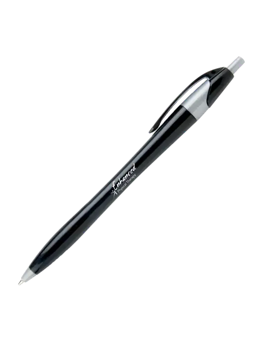 Novella Black/Silver Corporate Pen - Blue Ink w/Enhanced Logo