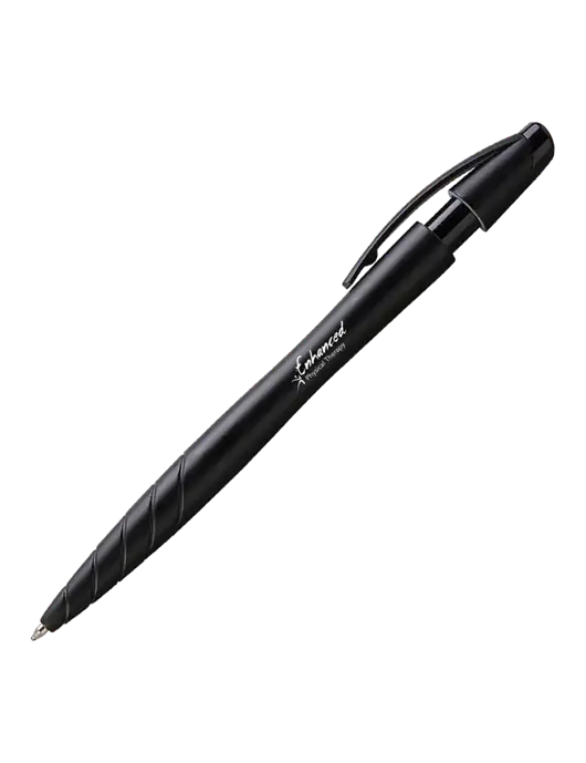 Awali Black Metallic Pen - Black Ink w/Enhanced Logo