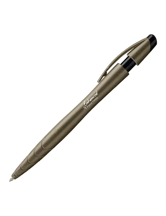 Awali Grey Metallic Pen - Black Ink w/Enhanced Logo