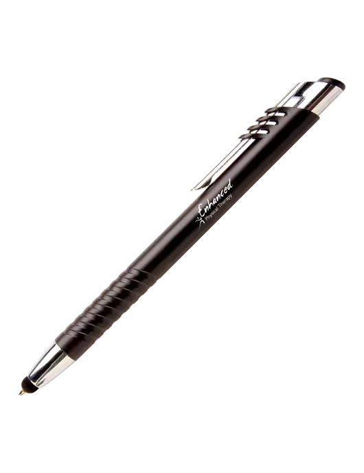 Schirhart Black Stylus Pen - Blue Ink w/Enhanced Logo