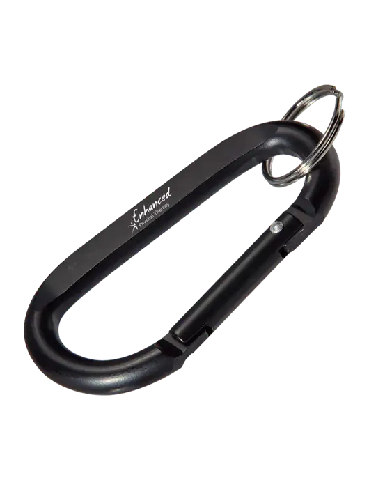 Black Carabiner & Key Ring w/Enhanced Logo