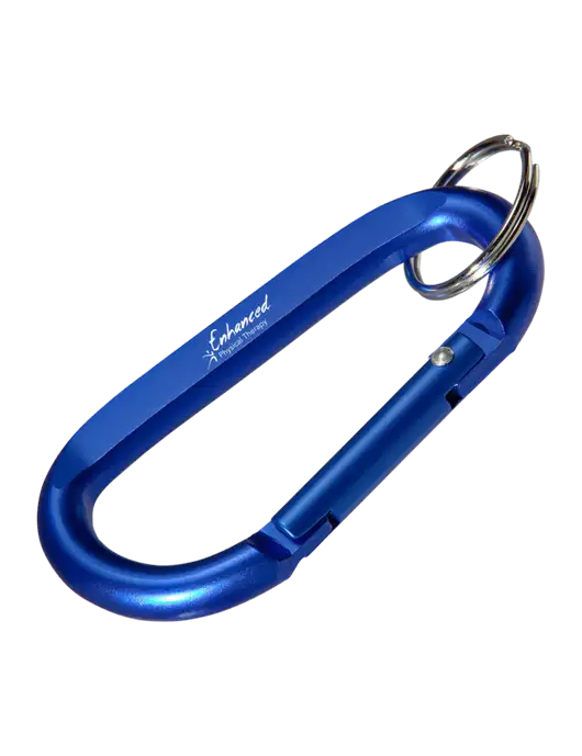 Blue Carabiner & Key Ring w/Enhanced Logo