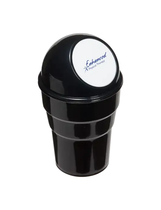 Black Car Cup Holder Trash Can w/Enhanced Logo