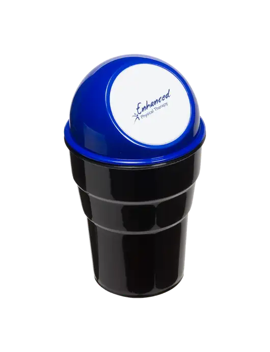 Blue Car Cup Holder Trash Can w/Enhanced Logo