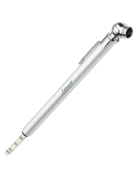 Quick View Silver Tire Gauge w/Enhanced Logo
