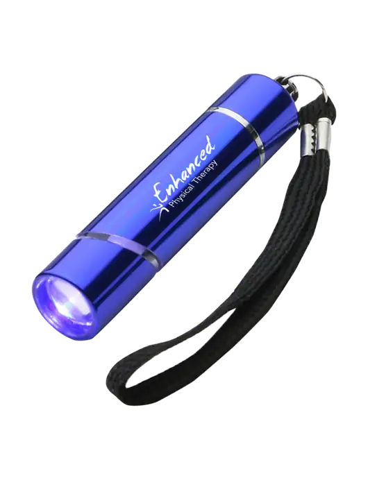 Blue Aluminum Scope LED Flashlight w/Enhanced Logo
