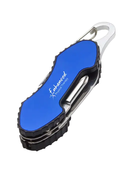 Blue 6 in 1 Tool with Carabiner w/Enhanced Logo