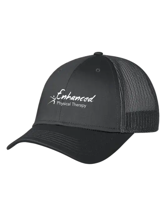 Charcoal Mesh Trucker Cap Snap Back w/Enhanced Logo