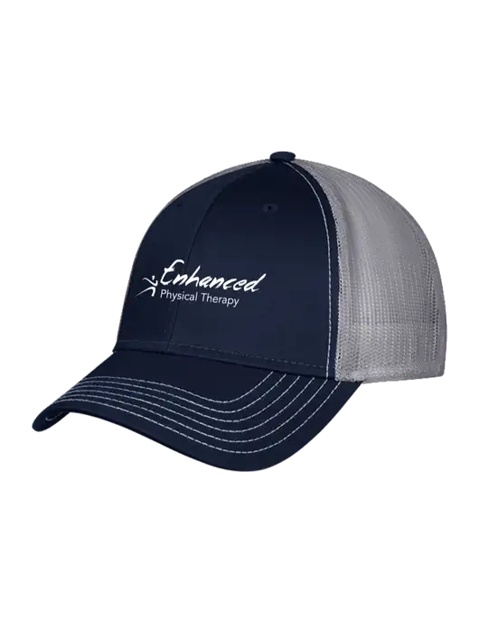 Navy & Grey Mesh Trucker Cap Snap Back w/Enhanced Logo