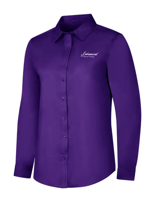 Purple Womens Long Sleeve Superpro React Twill Shirt w/Enhanced Logo