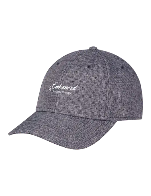 Heather Charcoal Structured Linen Look Cap Hook & Loop w/Enhanced Logo