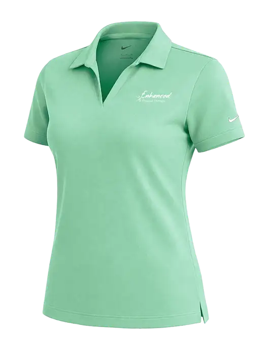 NIKE Very Light Green Womens Dri-Fit Micro Pique Polo w/Enhanced Logo