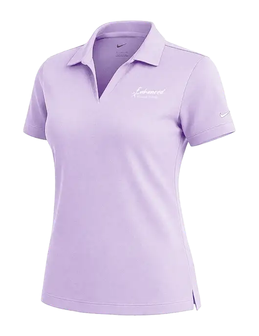 NIKE Light Purple Womens Dri-Fit Micro Pique Polo w/Enhanced Logo