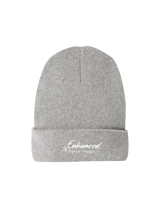 Recycled Light Heather Grey Beanie w/Enhanced Logo
