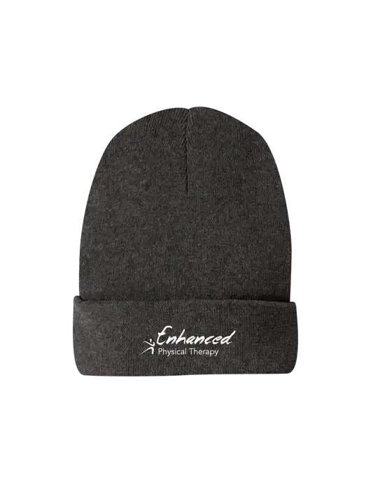 Recycled Charcoal Heather Beanie w/Enhanced Logo