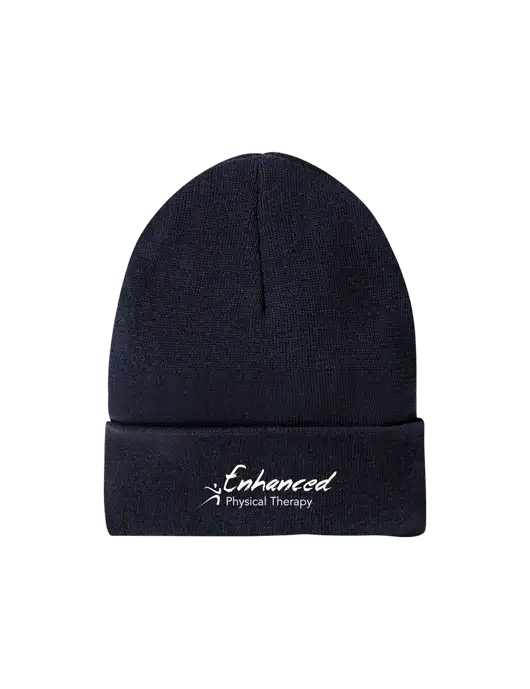 Recycled True Navy Beanie w/Enhanced Logo