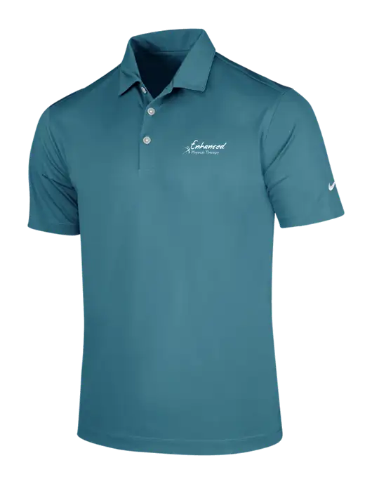 NIKE Dark Teal Dri-Fit Vertical Mesh Polo w/Enhanced Logo