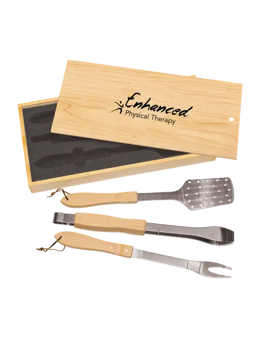 Wood BBQ Gift Set w/Enhanced Logo