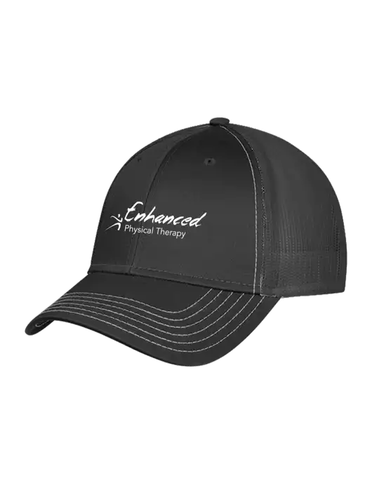 Charcoal Grey Mesh Trucker Cap Snap Back w/Enhanced Logo