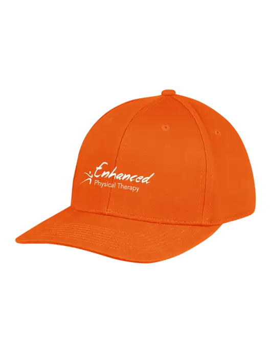 Premium Modern Structured Twill Orange Snapback Cap w/Enhanced Logo