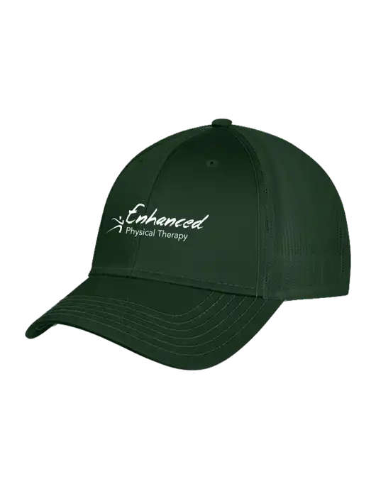 Dark Green Mesh Trucker Cap Snap Back w/Enhanced Logo