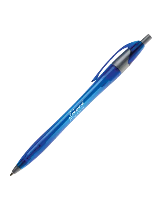 Novella Translucent Blue/Silver Jewel Pen - Blue Ink w/Enhanced Logo