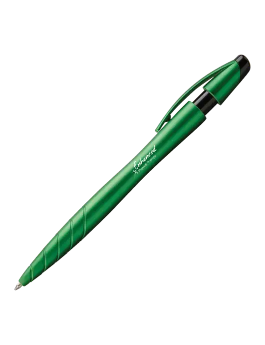 Awali Green Metallic Pen - Black Ink w/Enhanced Logo