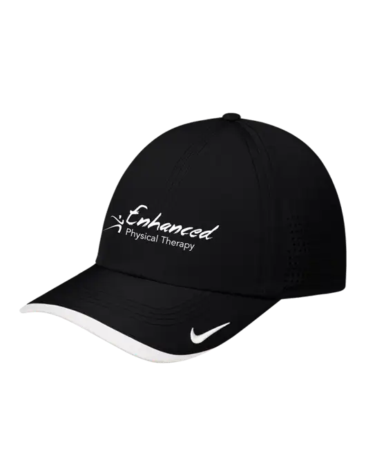 Nike Black/White Dri-FIT Perforated Performance Cap w/Enhanced Logo