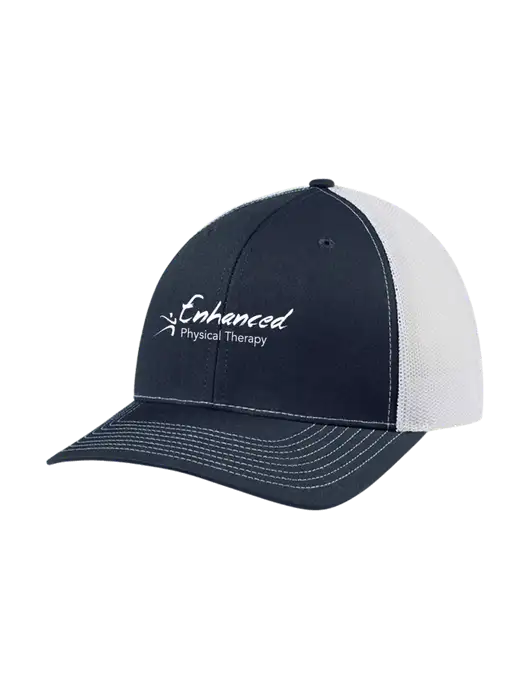 Richardson Adjustable Snapback Original 112 Trucker Cap Navy w/White Mesh w/Enhanced Logo