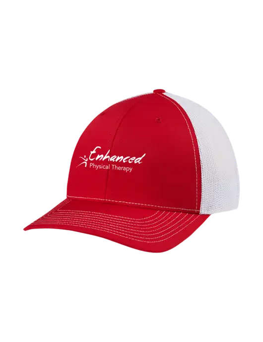 Richardson Adjustable Snapback Original 112 Trucker Cap Red w/White Mesh w/Enhanced Logo