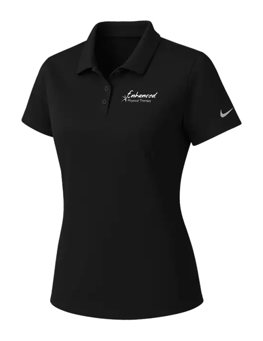 Nike Womens Black Dry Essential Solid Polo w/Enhanced Logo