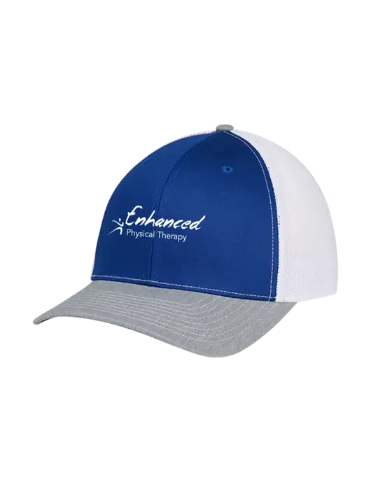 Richardson Adjustable Snapback Original 112 Trucker Cap Royal/HeatherGrey/White Mesh w/Enhanced Logo