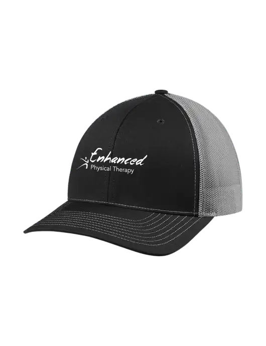 Richardson Adjustable Snapback Original 112 Trucker Cap Black w/Charcoal Mesh w/Enhanced Logo