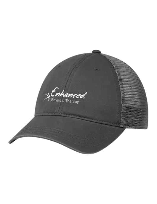 Richardson 111 Garment Washed Trucker Cap Charcoal w/Charcoal Mesh w/Enhanced Logo