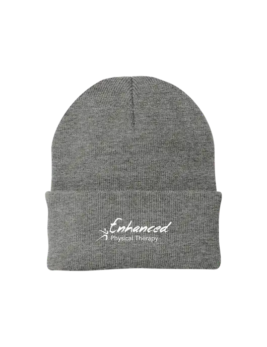 Medium Grey Heather Knit Cap w/Enhanced Logo