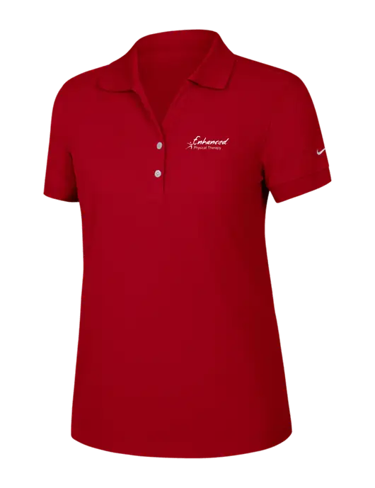Nike Womens Dri-FIT Classic Red Polo w/Enhanced Logo