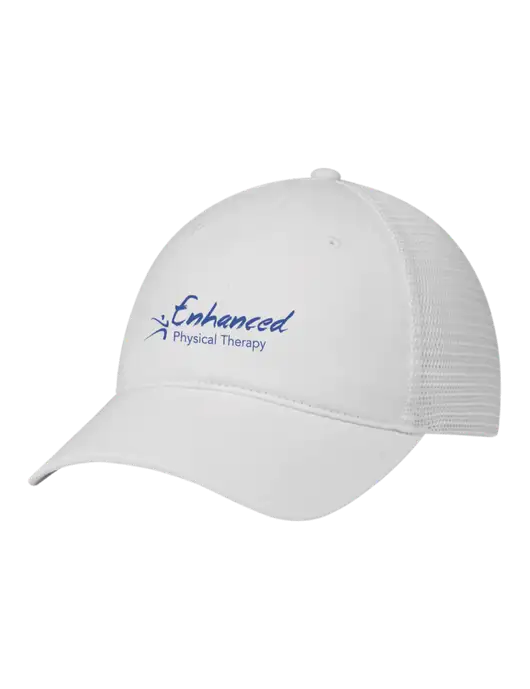 Richardson 111 Garment Washed Trucker Cap White w/White Mesh w/Enhanced Logo
