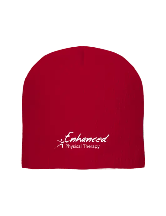 Solid Red Element Knit Beanie w/Enhanced Logo