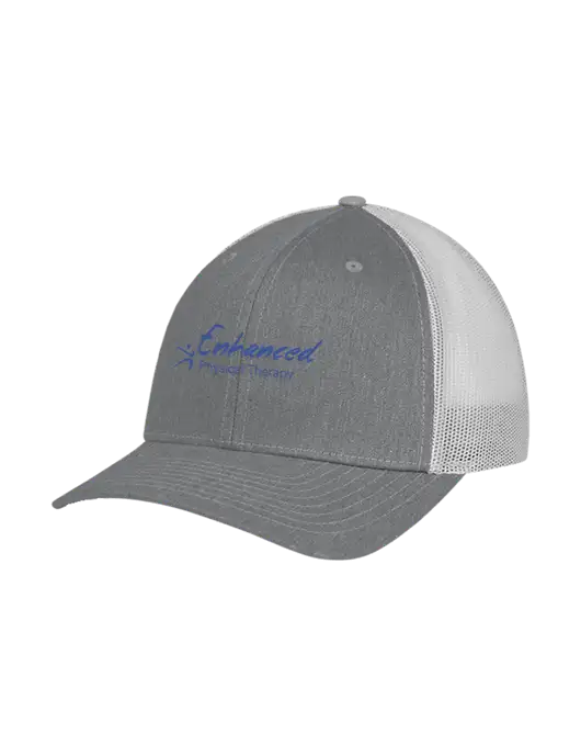 Richardson Adjustable Snapback Original 112 Trucker Cap Heather Grey w/Light Grey Mesh w/Enhanced Logo